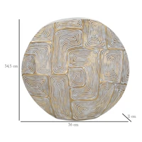 Kép 2/7 - Eclips gyanta váza geometria mintával arany/fehér 36x11x34,5 cm 6