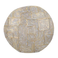 Kép 1/7 - Eclips gyanta váza geometriai mintával arany/fehér 48x13x44,5 cm