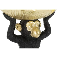 Kép 6/7 - Egzotikus levelet tartó majom figura fekete/arany 25,2x21x24 cm 4