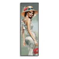 Kép 1/7 - Elegáns hölgy lakkozott festmény kerettel -a- 52x4,5x152 cm