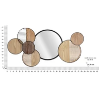 Kép 6/6 - Fa fali tükör kerek barna 123,2x4,4x63,5 cm 5