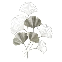 Kép 1/6 - Fali dekoráció ginko biloba levelekkel ezüst 62x4x86 cm
