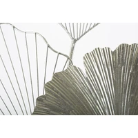 Kép 4/6 - Fali dekoráció ginko biloba levelekkel ezüst 62x4x86 cm 3