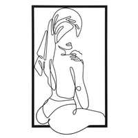 Kép 1/6 - Fali dekoráció háttal ülő hölgy fekete 40x1,3x70 cm