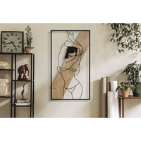 Kép 5/6 - Fali dekoráció női test -a- barna-fekete 50x2x90 cm 4