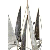 Kép 2/6 - Fali dekoráció vitorlás hajó ezüst/fekete/arany 91x2,5x55,9 cm 1