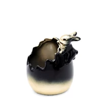 Kép 1/2 - Fekete-arany húsvéti dekoráció Fekete 9x7x9 cm