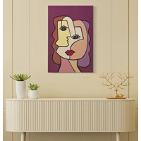 Kép 5/6 - Festmény absztrakt arccal -b- bordó 60x3x90 cm 4