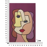 Kép 6/6 - Festmény absztrakt arccal -b- bordó 60x3x90 cm 5