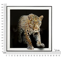 Kép 4/7 - Festmény lakkozott jaguár csillogó kövekkel kerettel -a- 82x4x82 cm 6