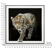 Kép 6/6 - Festmény lakkozott jaguár csillogó kövekkel kerettel -b- 82x4x82 cm 5
