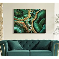 Kép 7/7 - Festmény lakkozott márvány mintás smerady -b- kerettel 82x4x62 cm 5