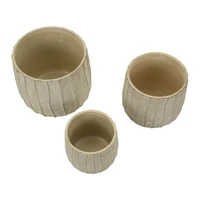 Kép 5/8 - Flake kaspó szett 3 db krémszín 30,5x27-25x22,2-19,5x18 cm 2