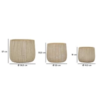 Kép 3/8 - Flake kaspó szett 3 db krémszín 30,5x27-25x22,2-19,5x18 cm 7
