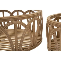 Kép 3/6 - Fuji rattan kosár 3db-os szett barna ø 50x16-40x14-30x12 cm