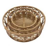 Kép 4/6 - Fuji rattan kosár 3db-os szett barna ø 50x16-40x14-30x12 cm