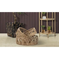 Kép 5/6 - Fuji rattan kosár 3db-os szett barna ø 50x16-40x14-30x12 cm