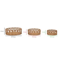 Kép 6/6 - Fuji rattan kosár 3db-os szett barna ø 50x16-40x14-30x12 cm