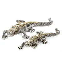 Kép 2/2 - Gatos4 gyík figura Ezüst 25x11x5 cm 1