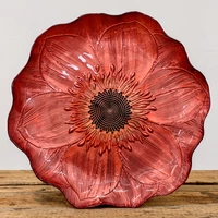 Kép 1/2 - Gerbera lapos üvegtányér 28 cm bordóbronz átmérő: 28 cm
