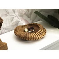 Kép 7/8 - Geris tál tölgyfából barna ø 29x7 cm