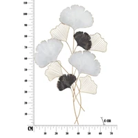 Kép 6/6 - Ginko biloba fali dekoráció fémből arany/ezüst/fekete 66x4x109 cm 5