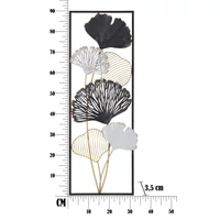 Kép 6/6 - Ginko biloba fali dekoráció fémből arany/ezüst/fekete -a- 31x3,5x90 cm 5