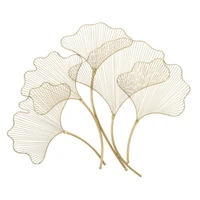 Kép 1/6 - Ginko biloba fali dekoráció glamour stílusban arany 79x5x68 cm
