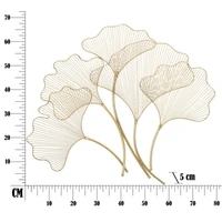 Kép 6/6 - Ginko biloba fali dekoráció glamour stílusban arany 79x5x68 cm 5
