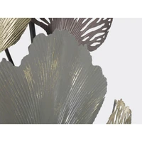 Kép 3/6 - Ginko levelek fali dekoráció arany/szürke/barna 76x7,6x126 cm 2