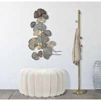 Kép 5/6 - Ginko levelek fali dekoráció arany/szürke/barna 76x7,6x126 cm 4