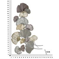 Kép 6/6 - Ginko levelek fali dekoráció arany/szürke/barna 76x7,6x126 cm 5