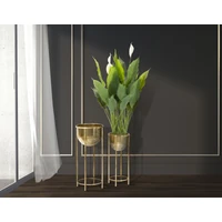 Kép 9/10 - Glamour virágtartó állvány szett arany ø 27x62-21,5x52 cm