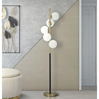 Kép 7/10 - Glamoury állólámpa 4 búrával arany/fekete ø 30x160 cm
