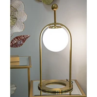 Kép 6/6 - Glamoury arc asztali lámpa arany/fehér ø 21x50 cm