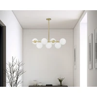 Kép 7/8 - Glamoury mennyezeti lámpa 7 búrával arany/fehér 81x30x74 cm 4