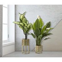 Kép 6/7 - Golvy virágtartó állvány 2db-os szett arany ø 21x40-19x22 cm