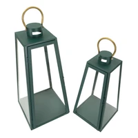 Kép 3/6 - Grent lámpás 2db-os szett zöld/arany ø 25x25x57-20x20x45 cm