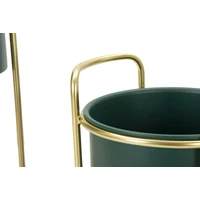Kép 4/7 - Grent slim virágtartó állvány 2db-os szett zöld/arany ø 24x70-19,5x45 cm