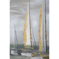 Kép 3/6 - Hajók a vízen festmény 100x2,8x80 cm 2