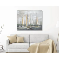 Kép 5/6 - Hajók a vízen festmény 100x2,8x80 cm 4