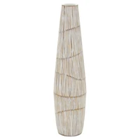 Kép 1/6 - Hanoi padlóváza mázas mintával fehér Ø 17X68,5 cm