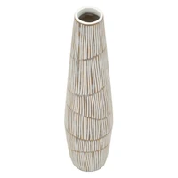 Kép 2/6 - Hanoi padlóváza mázas mintával fehér Ø 17X68,5 cm 1