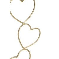 Kép 4/6 - Hearts gyertyatartó márvány talppal arany/fehér 14,5x10x32,5 cm 3