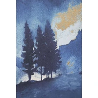 Kép 2/6 - Hegyvidék festmény kék/arany 80x3x120 cm 1