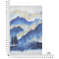 Kép 6/6 - Hegyvidék festmény kék/arany 80x3x120 cm 5