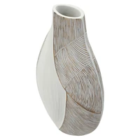 Kép 3/6 - Ho chi minh ívelt váza mázas fehér 29,5X13,5X50 cm 2