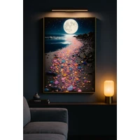 Kép 5/6 - Holdfényes csillogás falikép lakkozott vászonra nyomtattva kerettel -A- 60X3,5X90 cm 4