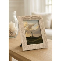 Kép 5/6 - Homokkő hatású képkeret hullámos mintával bézsszín 21X2,8X26,5 cm 4
