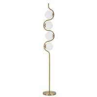 Kép 1/6 - Hullám állólámpa glamour stílusban 4 burával arany/fehér ø 25x165 cm